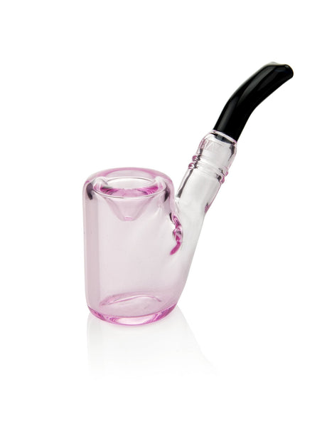 GRAV Sitter Sherlock Pipe in Pink, Angled Side View on Seamless White Background