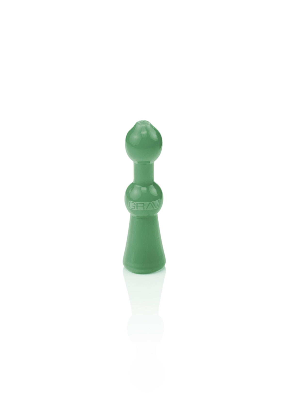 GRAV Small Bell Chillum in Mint - Front View on Seamless White Background