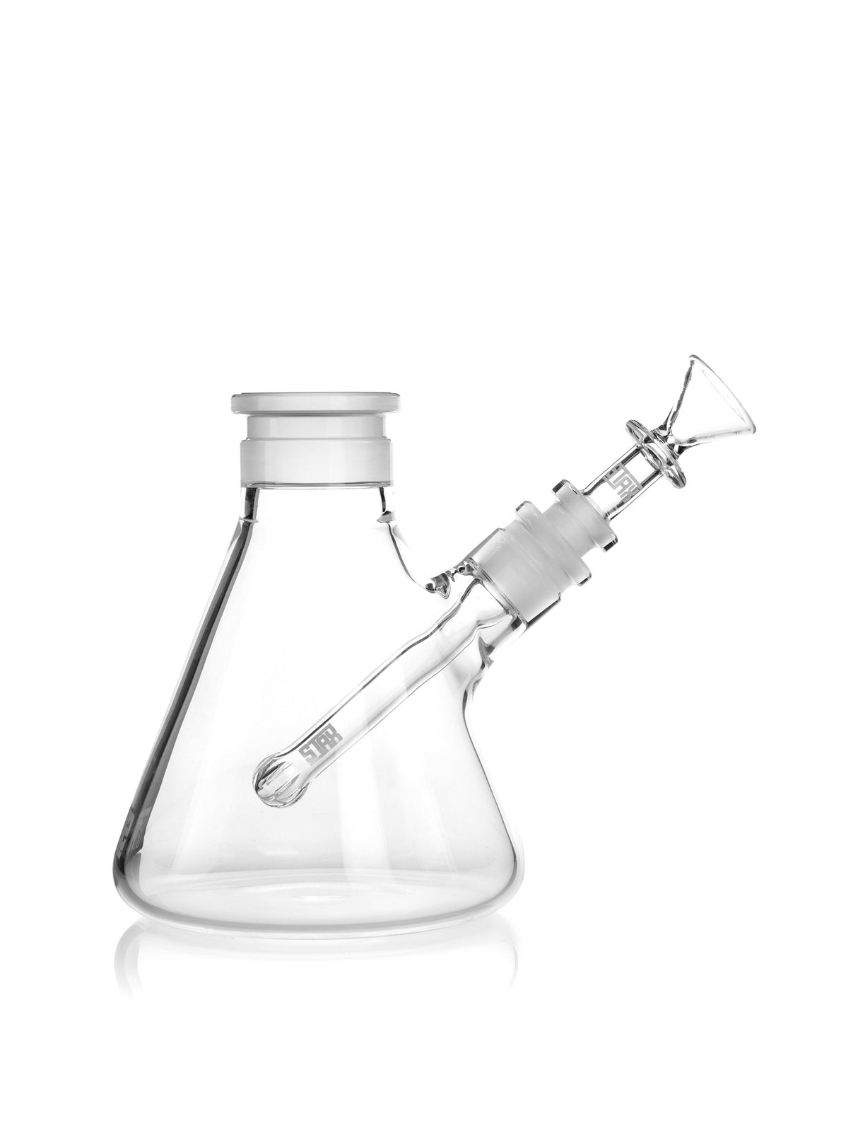 GRAV Stax Beaker Base made of clear borosilicate glass with slit-diffuser, 45-degree female joint