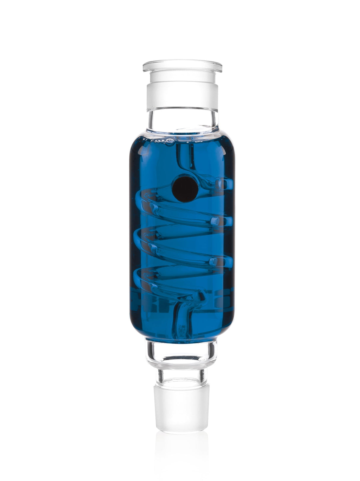 GRAV Stax Glycerin Coil in Blue for Bongs, 7" Height, Beaker Design, Front View on White Background