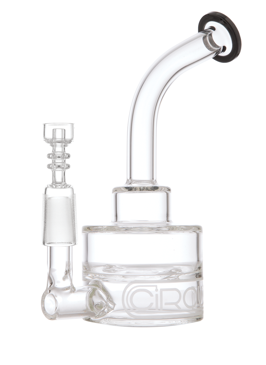 GRAV Two Layer Circuit Rig with Quartz Banger - Clear Borosilicate Glass - Side View