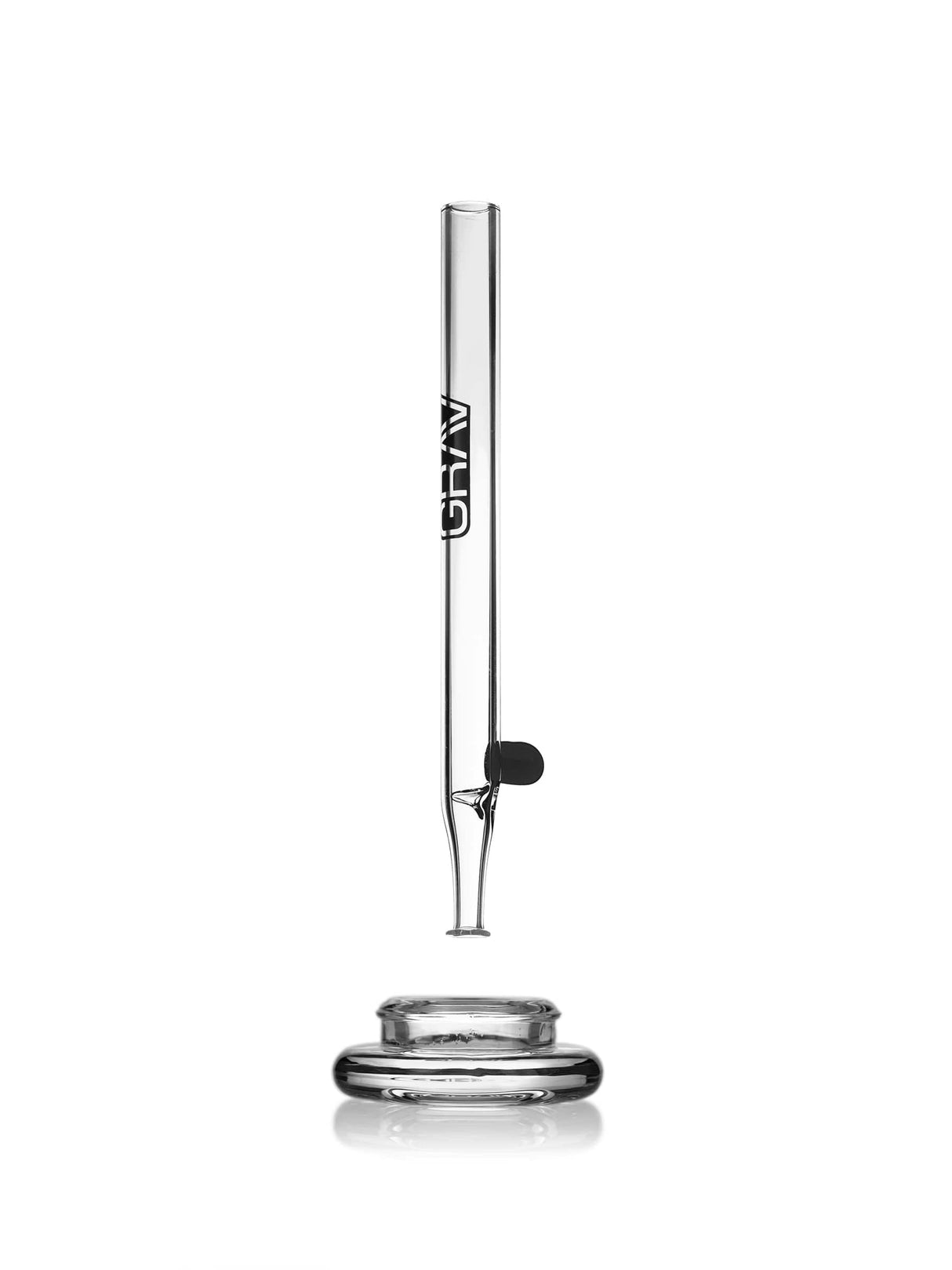GRAV Vapor Straw & Dish in Black - Front View on White Background - Portable Dab Straw