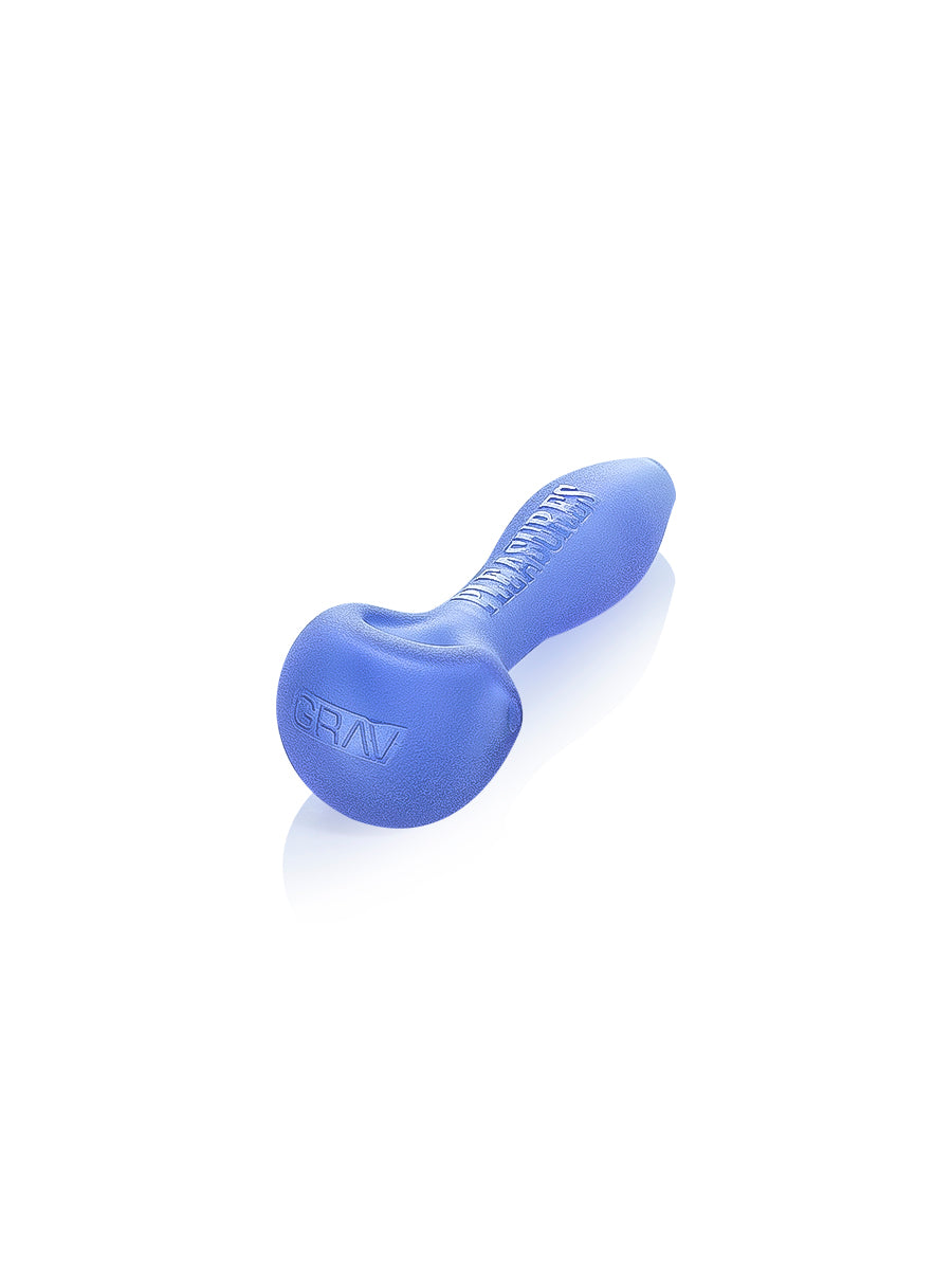 GRAV Sandblasted Spoon Pipe in Light Cobalt, Ergonomic Design with Deep Bowl