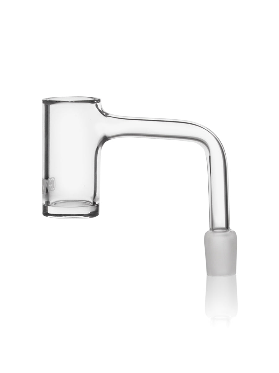 GRAV® 14mm 90deg Long Neck Quartz Banger for Dab Rigs, Clear Side View