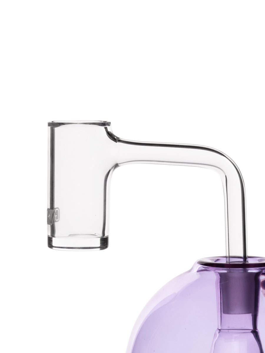 GRAV® 14mm 90deg Long Neck Quartz Banger Close-up on Seamless White Background