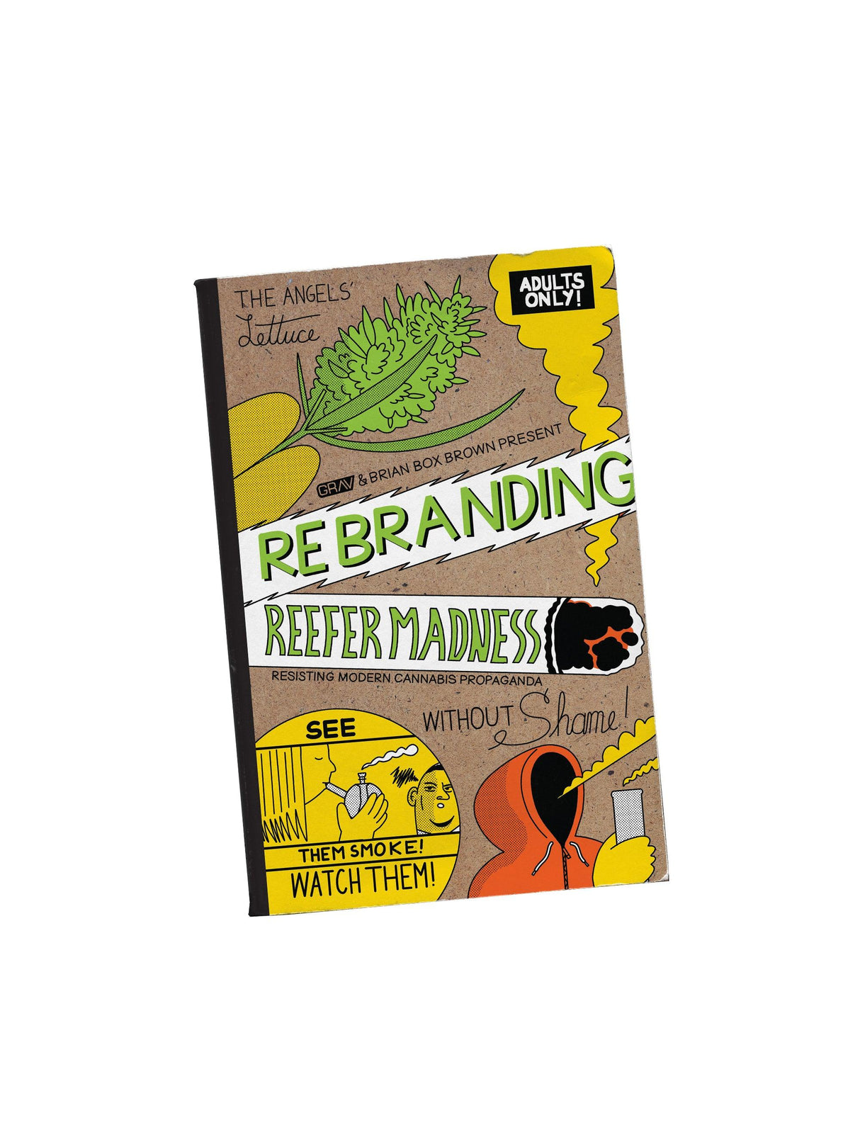 GRAVยฎ Box Brown Zine front view, featuring vintage-inspired cannabis art, perfect for home decor