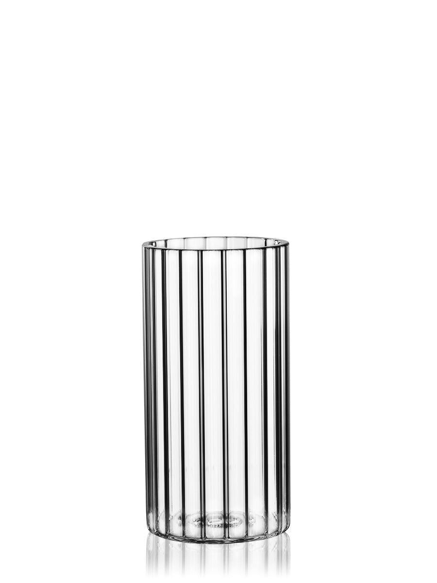 GRAV® Monarch Gravity Bong clear glass with vertical lines design - Front View