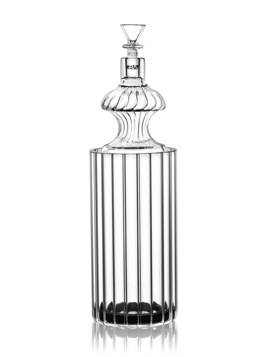 GRAV® Monarch Gravity Bong with clear glass and vertical grooves - front view