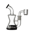 Groove Mini Hourglass Rig for concentrates, clear glass with side angle view on white background