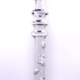 Groucho Jumbo Glass Cooling Stem for DynaVap, clear with unique bulbous sections, side view