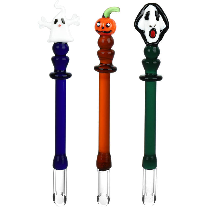 Uncanny Valley Halloween Assortment Scoop Tip Glass Dab Tools | 5.75" | 3ct Bundle