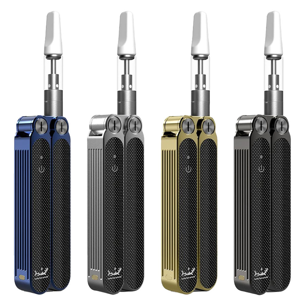 Hamilton Devices Butterfly 510 Vape in Iridescent, Blue, Gold, and Black - Front View