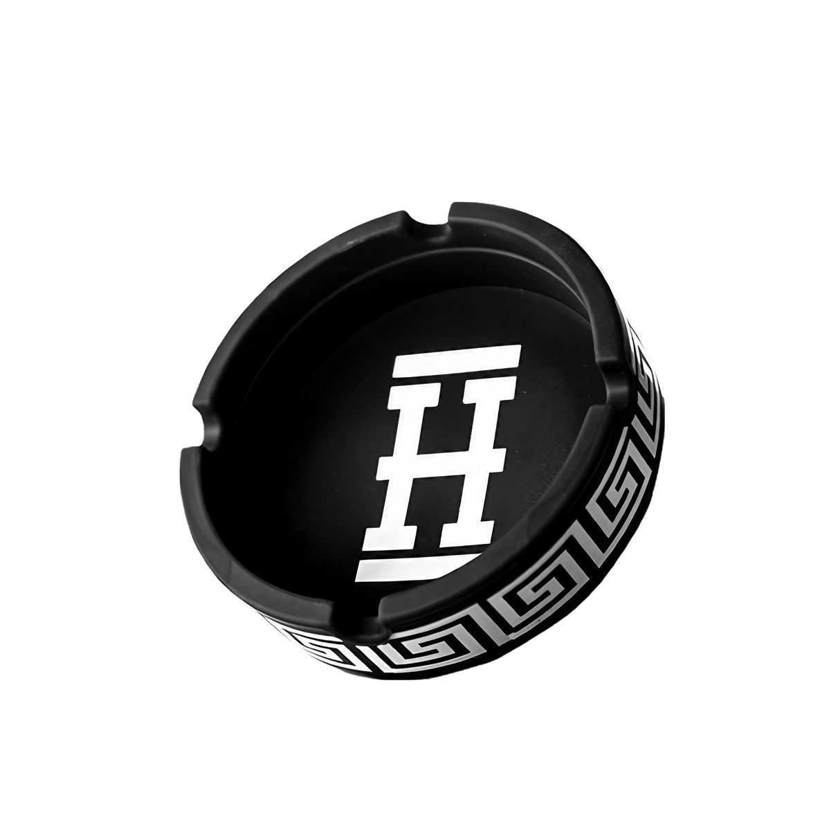 Hemper Asher "New Money" Silicone Ashtray in Black with Gold Accents - Top View