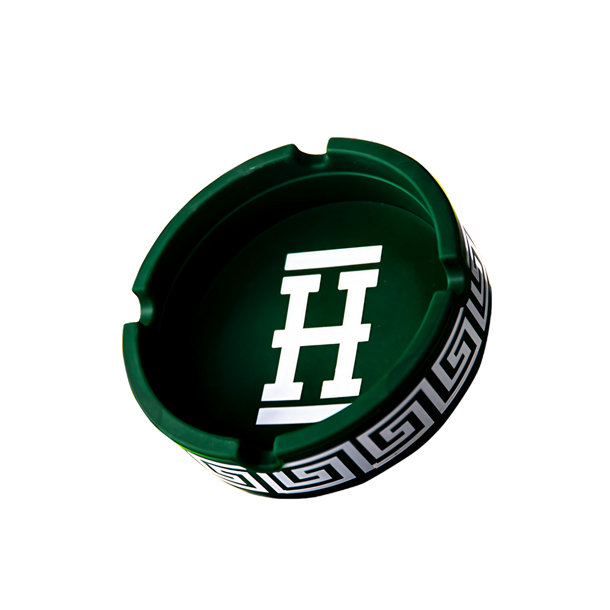 Hemper Asher "New Money" Silicone Ashtray in Green with Gold Accents - Top View