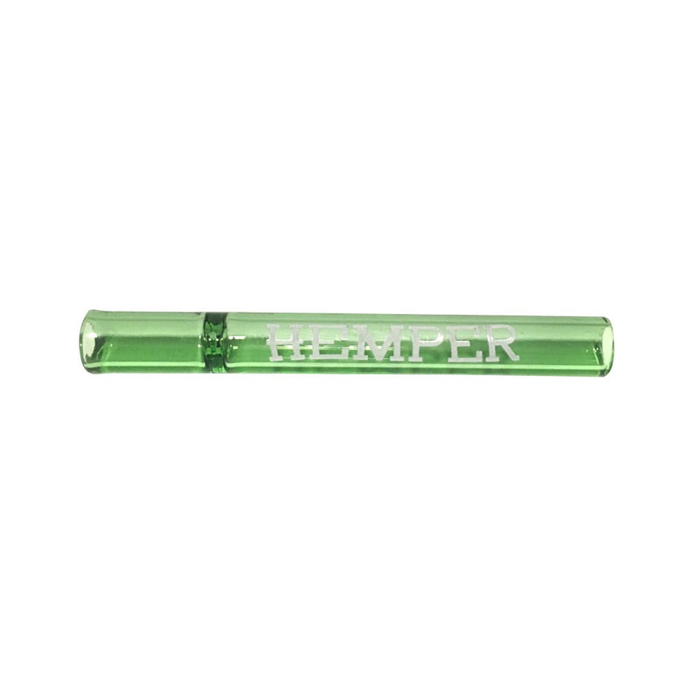 Hemper One Hitter Taster in Green - 3" Chillum Design Front View