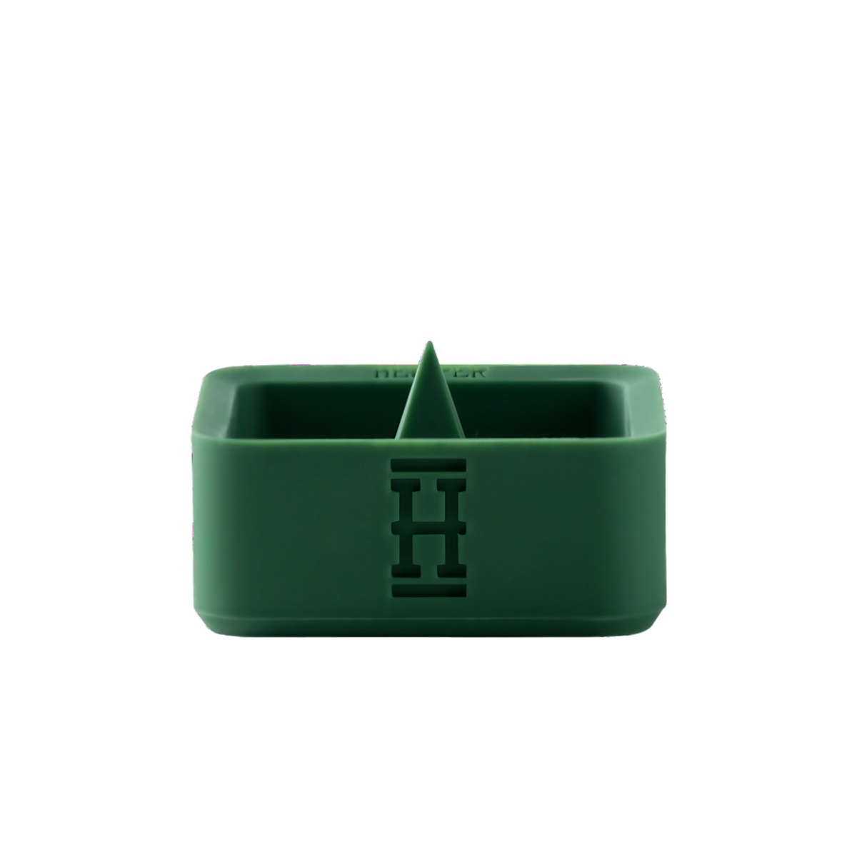 Hemper Silicone Caché Debowling Ashtray in Green, Front View, Durable Silicone Material