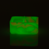 Hemper Silicone Caché Ashtray glowing in dark, durable & easy to clean, front view