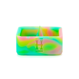 Hemper Silicone Caché Ashtray in vibrant tie-dye colors, front view on a white background