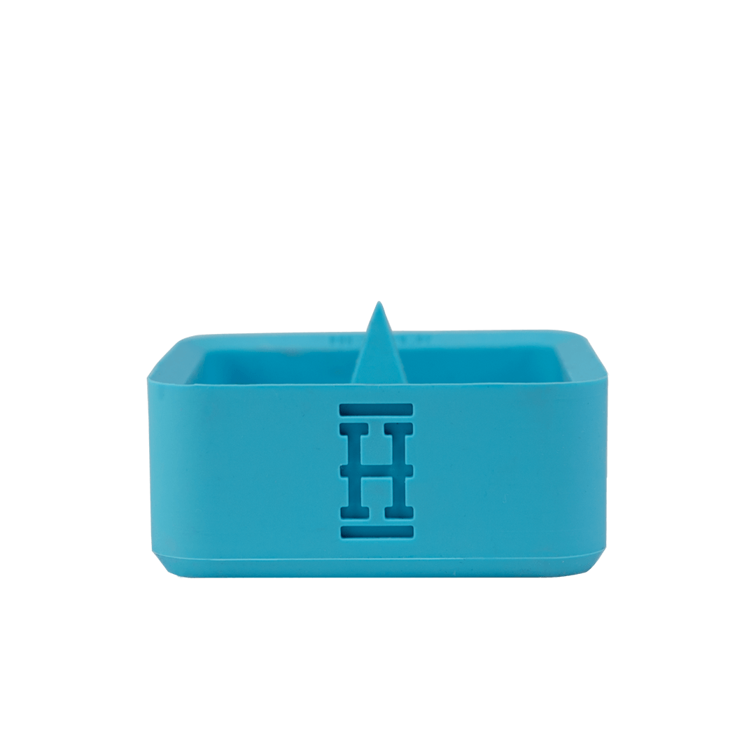 Hemper Silicone Caché Ashtray in Teal, Debowling Feature, Front View on Seamless White