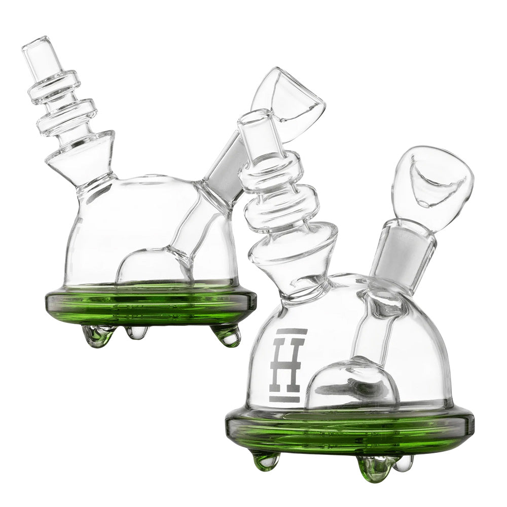 Hemper Space Car Water Pipe, 7" borosilicate glass, 14mm female joint, for dry herbs, side view