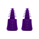 Hemper Tech purple cleaning plugs+caps for bongs and pipes, front view on white background