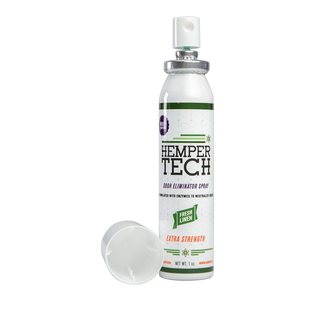 Hemper Tech Fresh Linen Odor Eliminator Spray bottle front view on white background