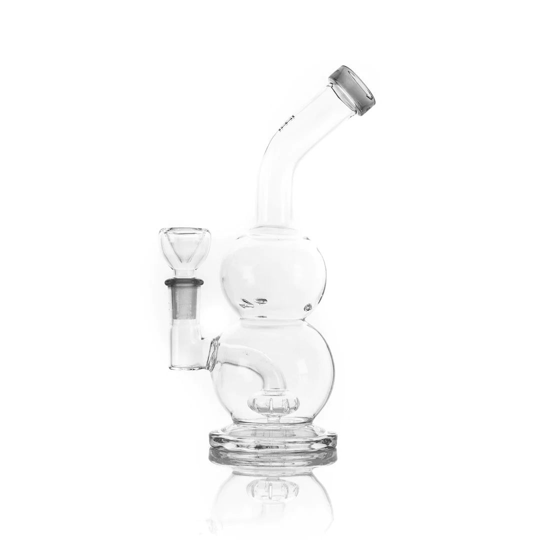 Hemper Tornado Vortex Rig in Black, 6" Quartz Glass with 14mm Female Joint, Front View