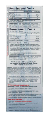 Herbal Clean QCarbo16 Liquid Beverage label showing supplement facts and usage instructions