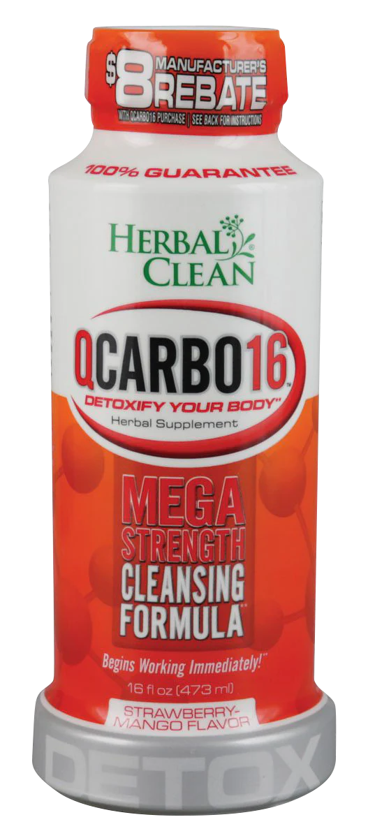 Herbal Clean QCarbo16 Strawberry-Mango Flavor Detox Drink, 16 oz Front View
