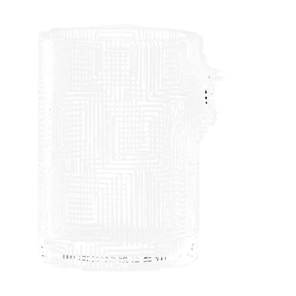 90 Degree Etched Quartz Banger with Optical Illusion Design, 14mm Female Joint - Front View