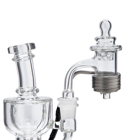 High Five Airflo Carb Cap for E-Nail, Borosilicate Glass, Side View on Dab Rig