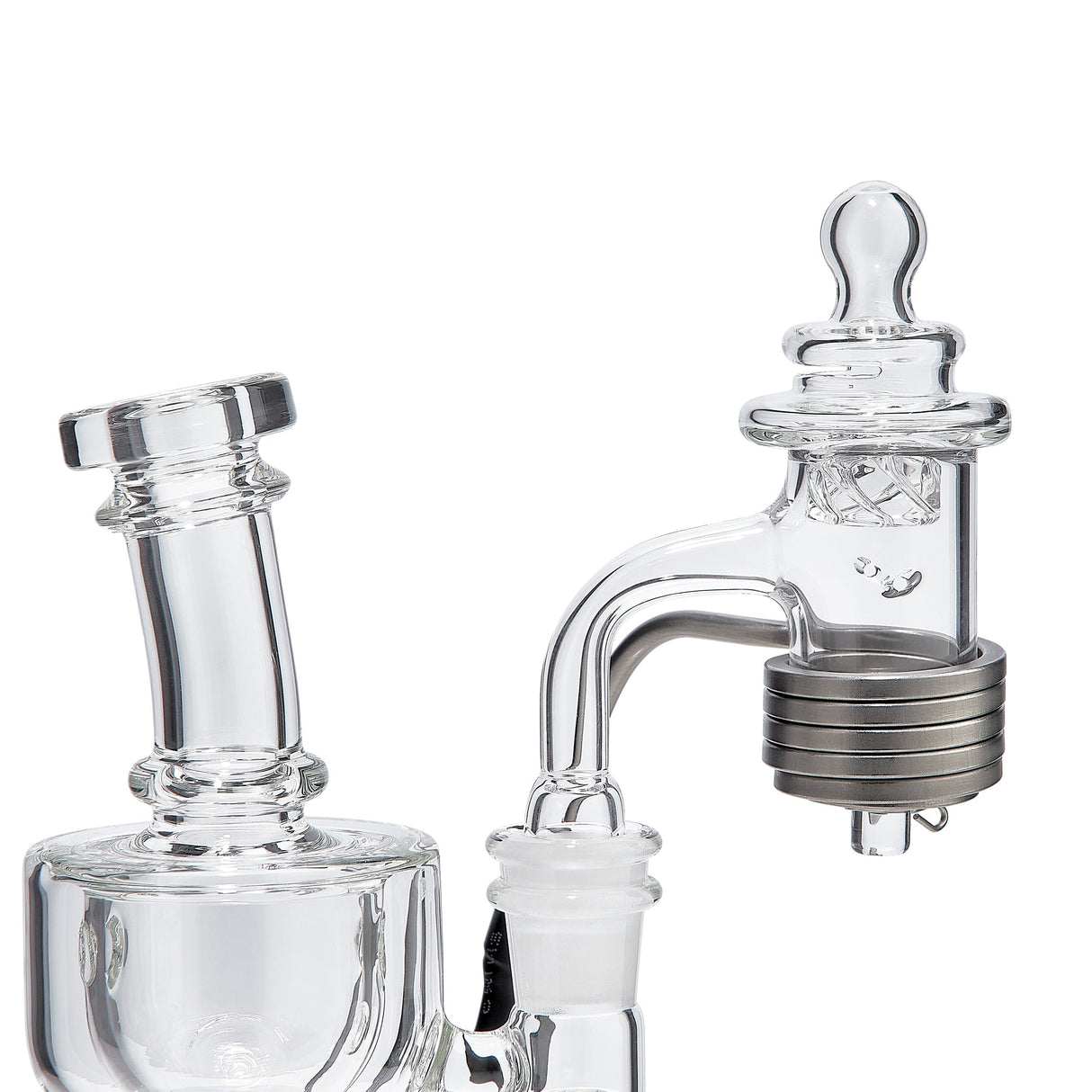 High Five Airflo Carb Cap for Dab Rigs, Borosilicate Glass, Close-up Side View