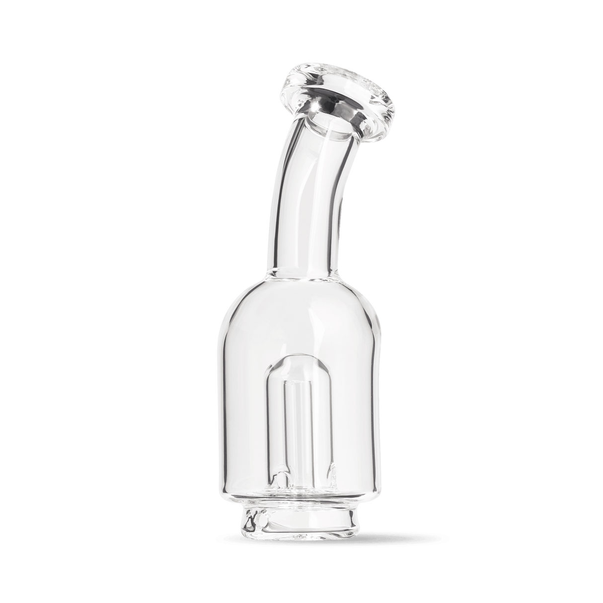 High Five Bent Neck Mouthpiece for E-Rigs, Borosilicate Glass, Side View on Seamless White