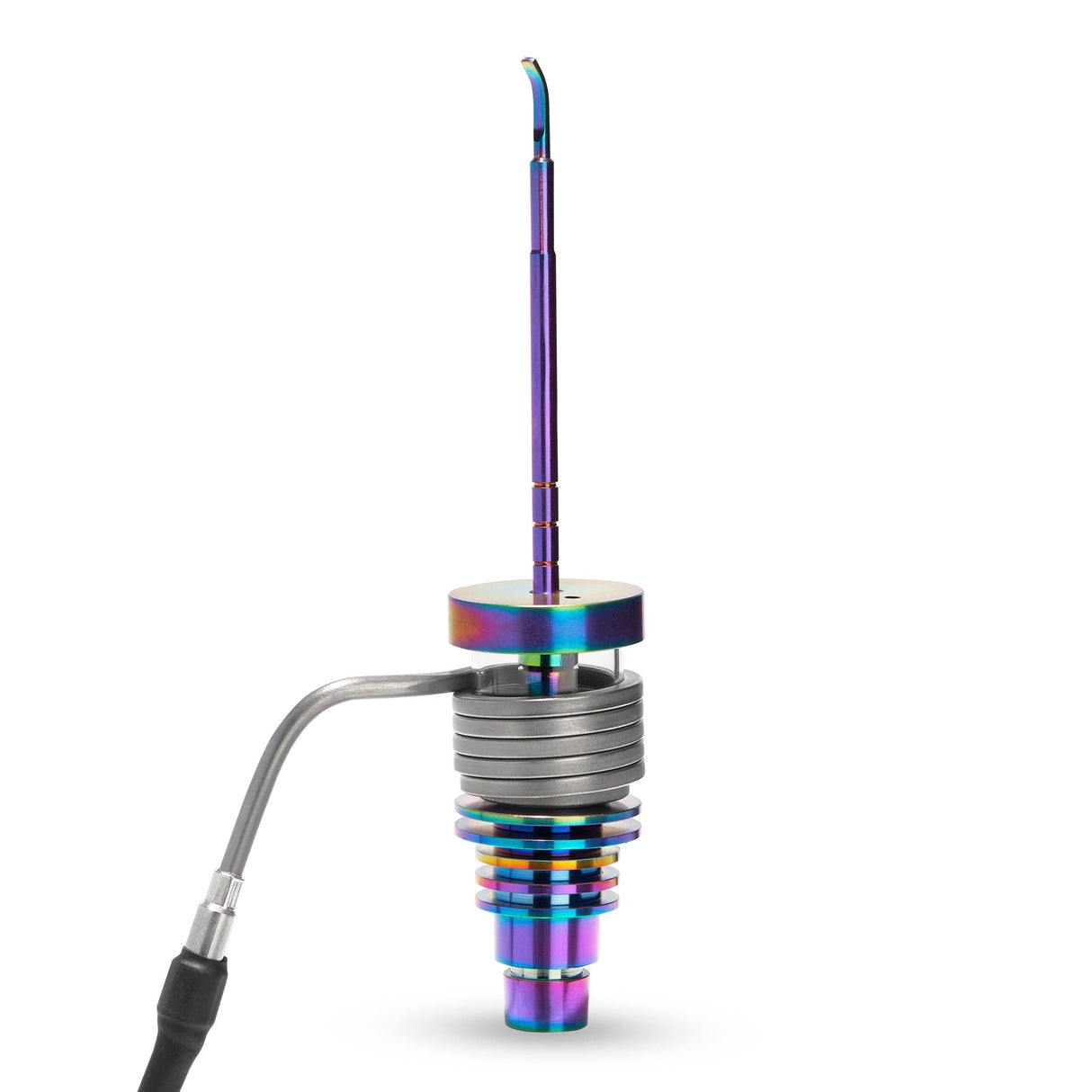 High Five Chromatic Flat Tip Carb Cap for Dab Rigs, Titanium with Colorful Design, Front View