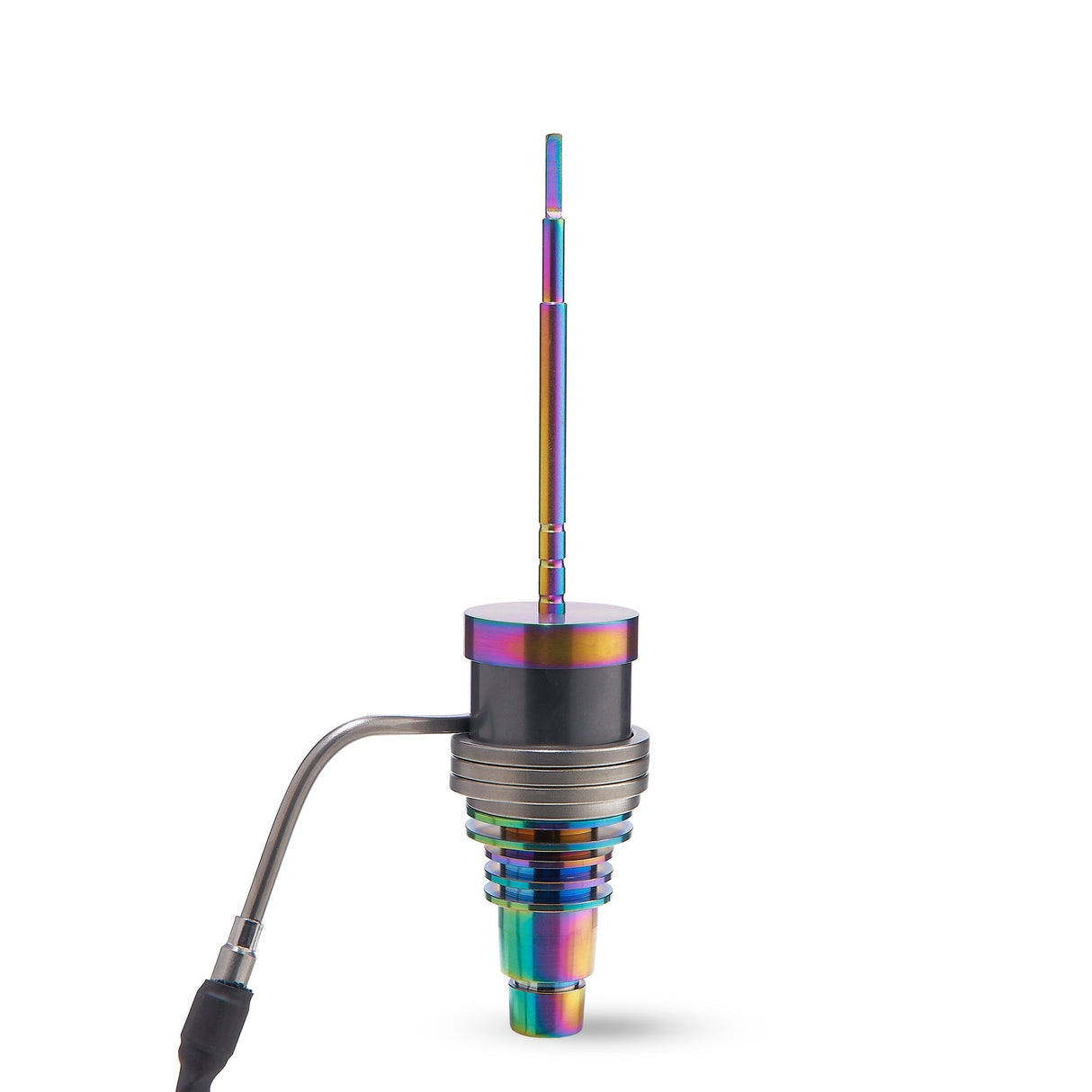 High Five Chromatic Flat Tip Carb Cap for Dab Rigs, Iridescent Finish, Front View