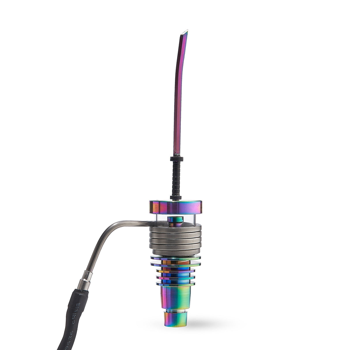 High Five Chromatic Katana Carb Cap for Dab Rigs, Titanium, Colorful Design, Side View