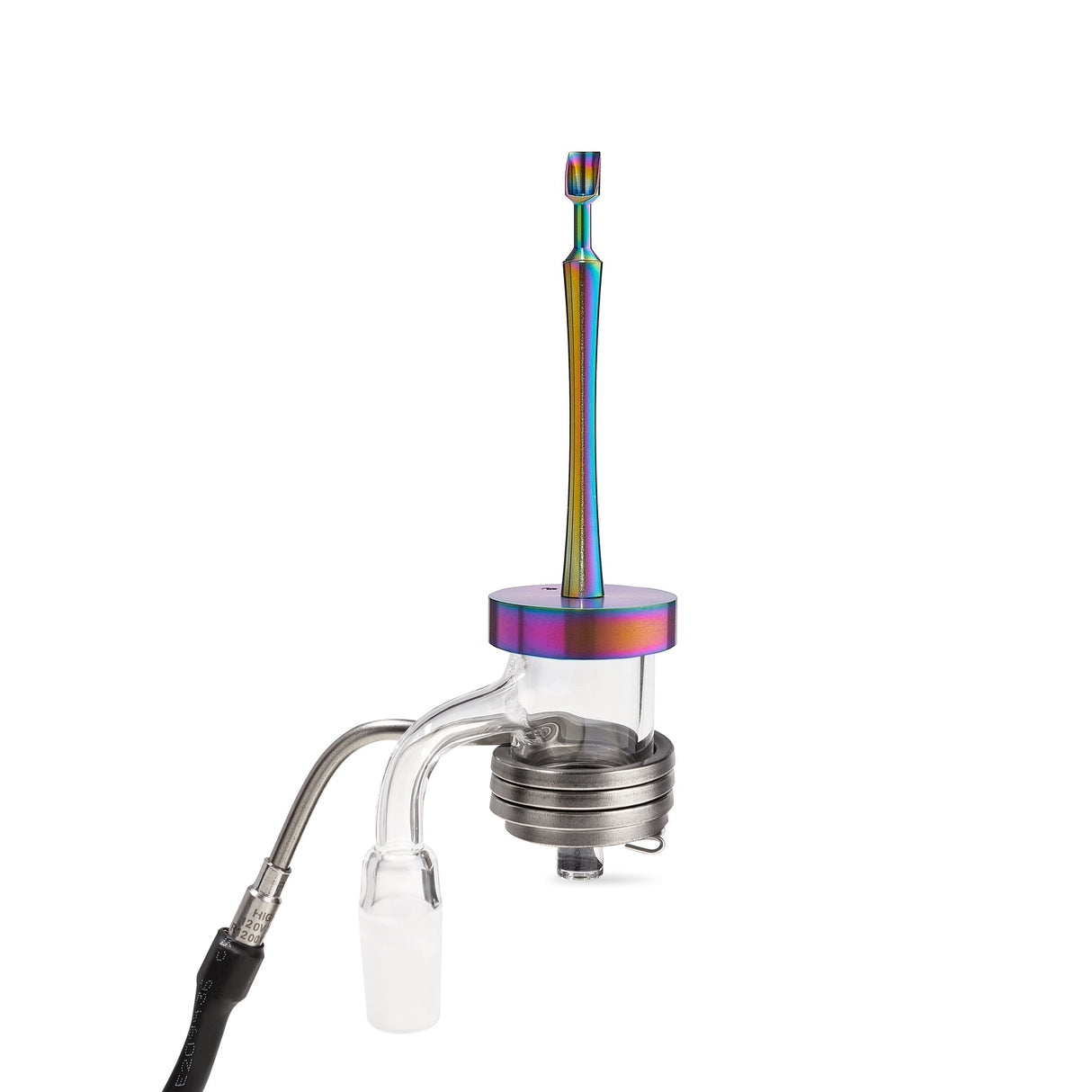 High Five Chromatic Multi Tip Carb Cap for Dab Rigs, Titanium, Side View on White Background