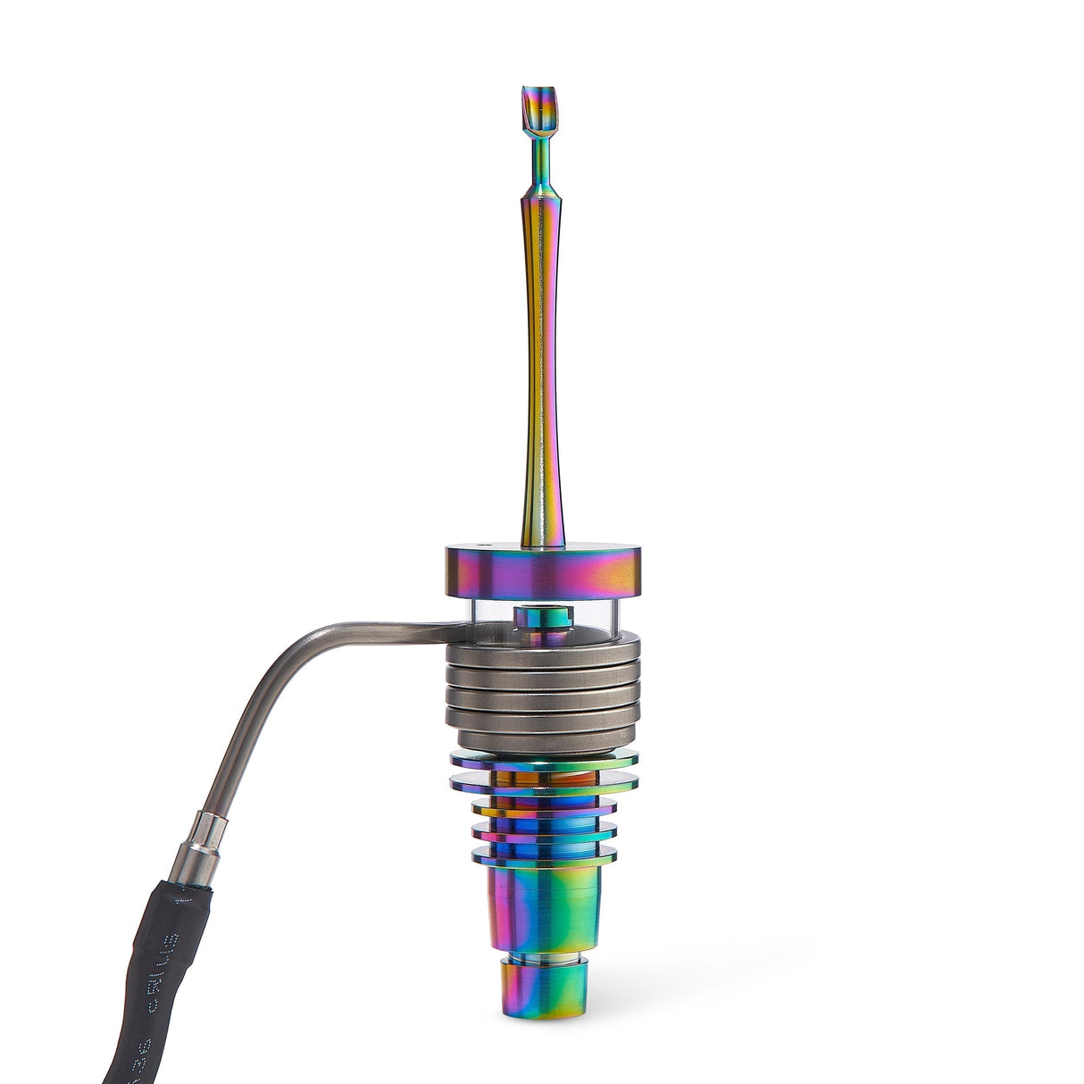 High Five Chromatic Multi Tip Carb Cap for Dab Rigs, Titanium, Angled Side View