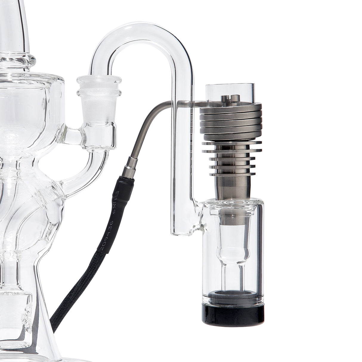 High Five ClaimSaver Glass Drop Down, Curved Design for E-Nails, Borosilicate - Side View