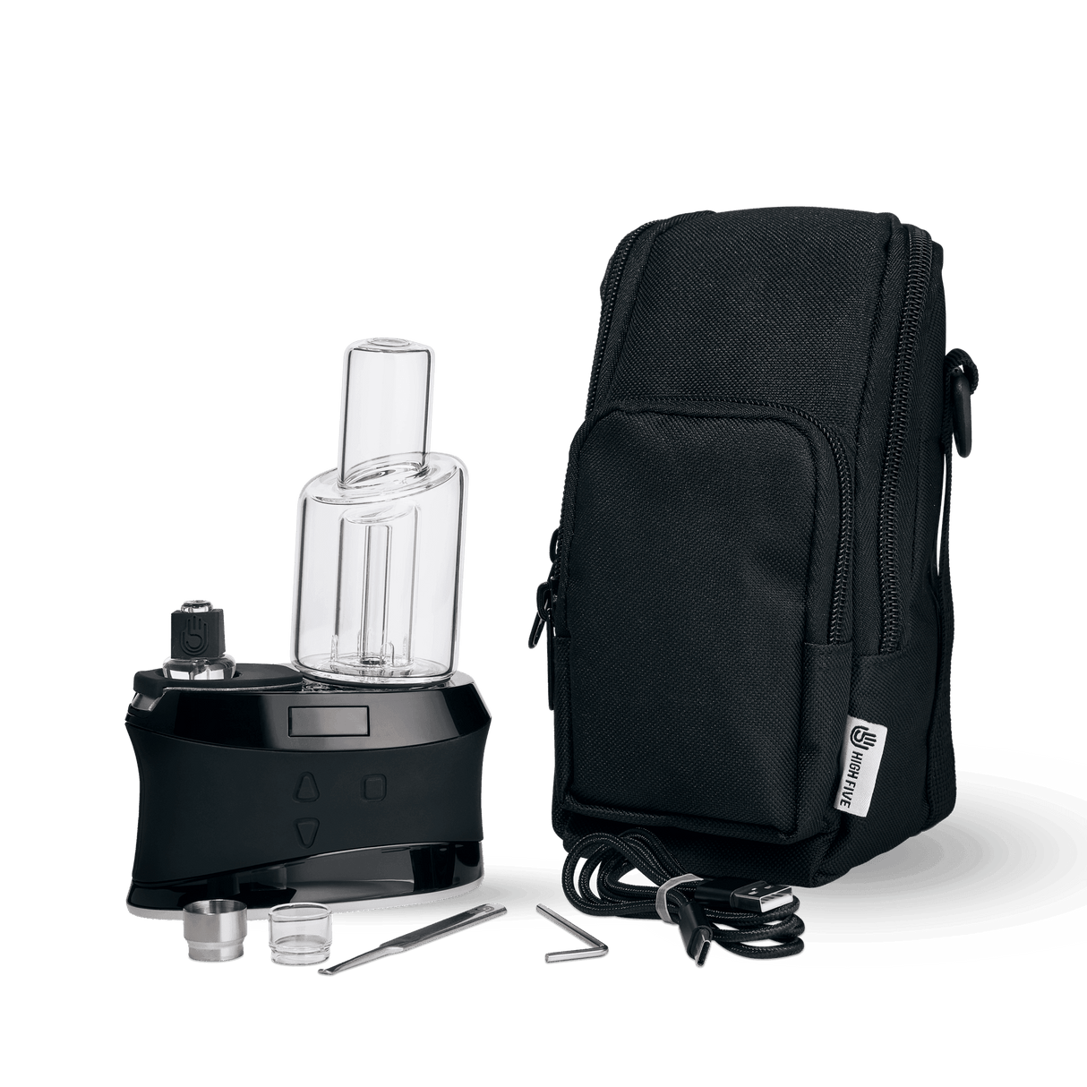 High Five Duo Carrying Case front view with portable electric rig and accessories
