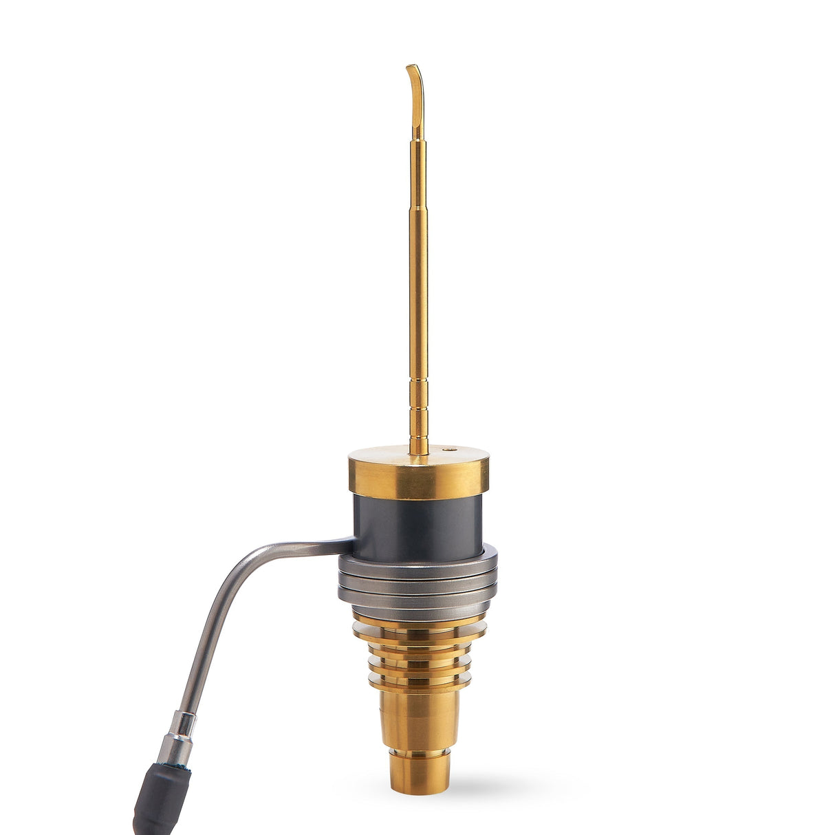 High Five Gold Flat Tip Carb Cap for Dab Rigs, Titanium Build, Angled Side View