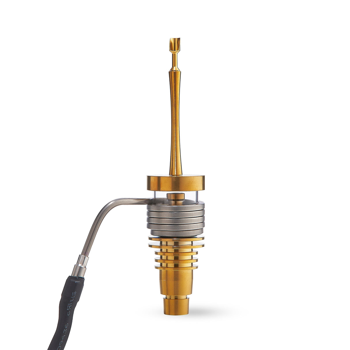 High Five Gold Multi Tip Carb Cap for Dab Rigs, Titanium Design, Front View on White Background