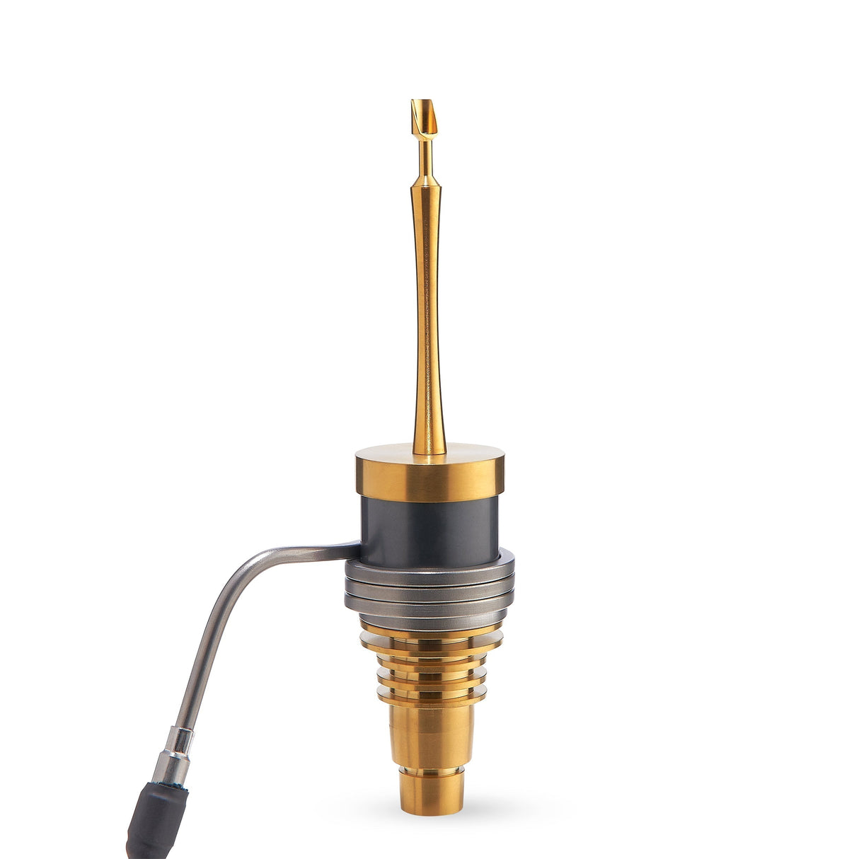 High Five Gold Multi Tip Carb Cap for Dab Rigs, Titanium, Angled View on White Background