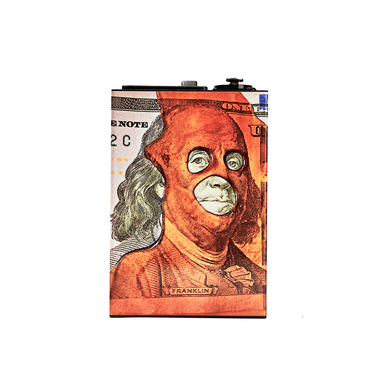 High Five LCD E-Nail with Benjamin Danklin design in Black, Front View, for Concentrates