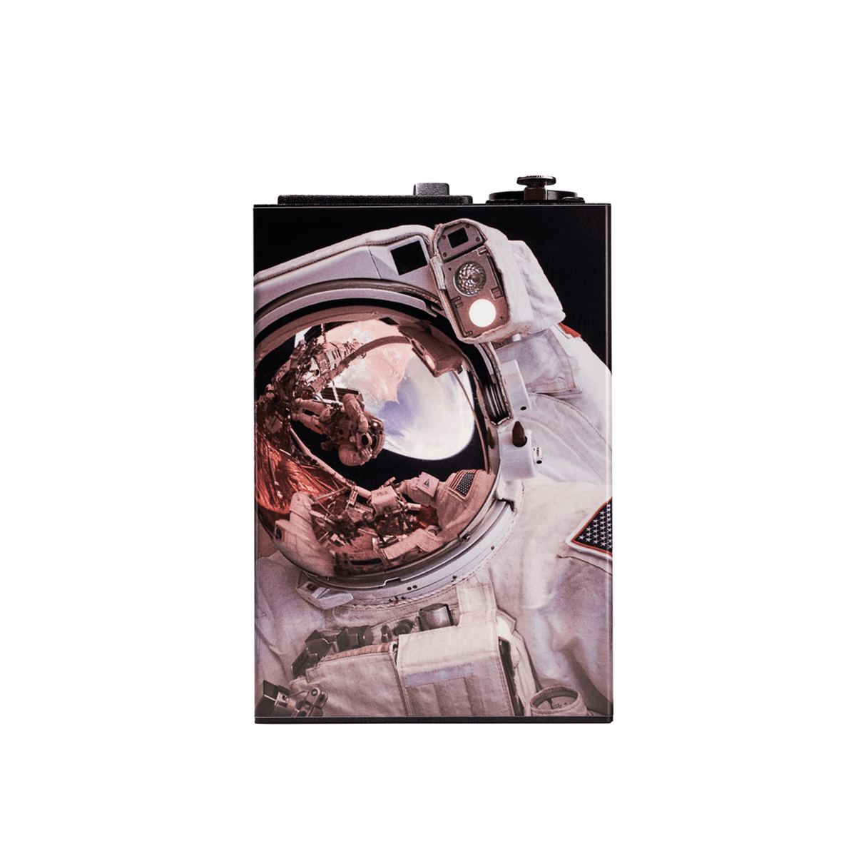 High Five LCD E-Nail with Rocketman Design in Black, Front View - Compact for Easy Travel