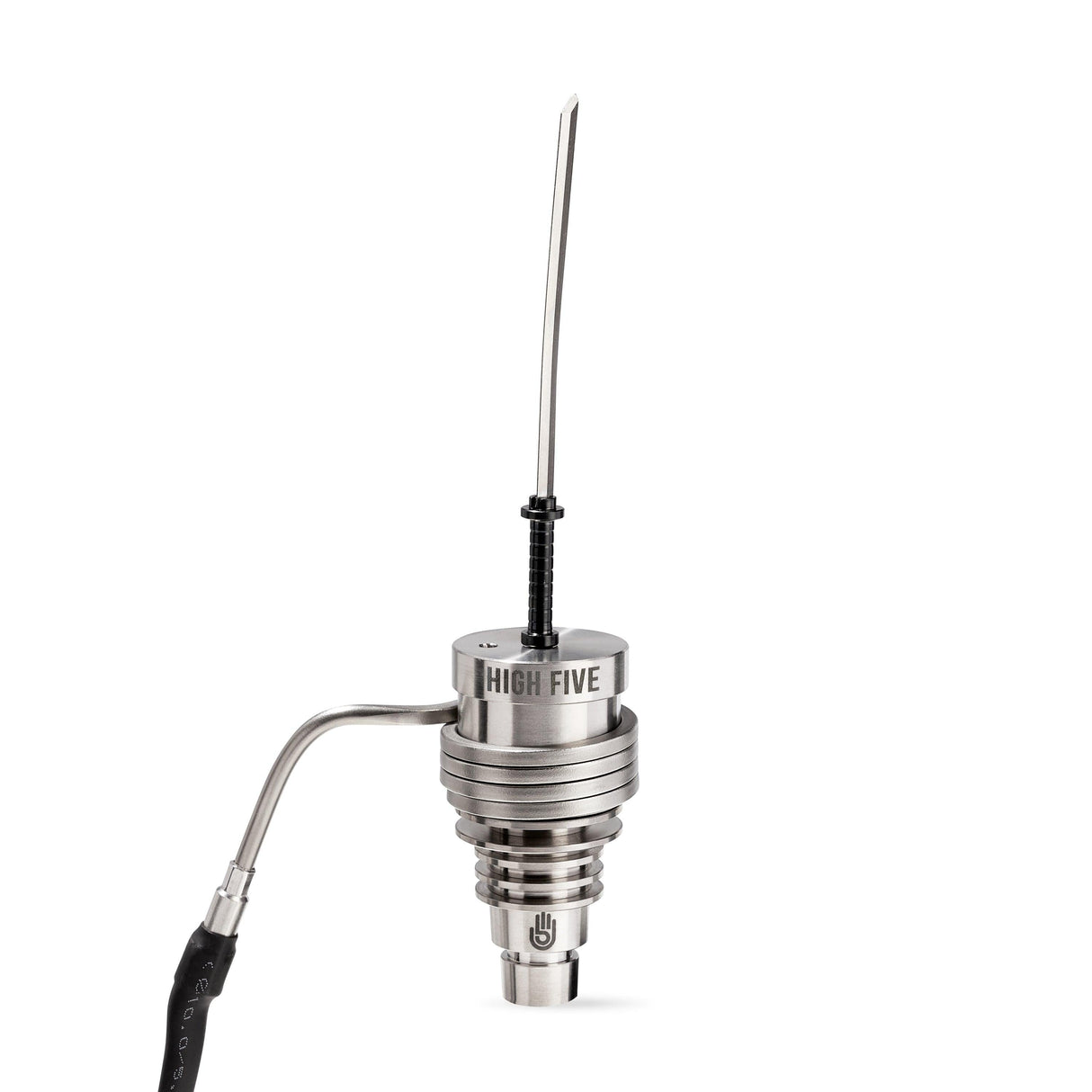 High Five LCD E-Nail with Hybrid Nail & Rig Kit for concentrates, front view on white background