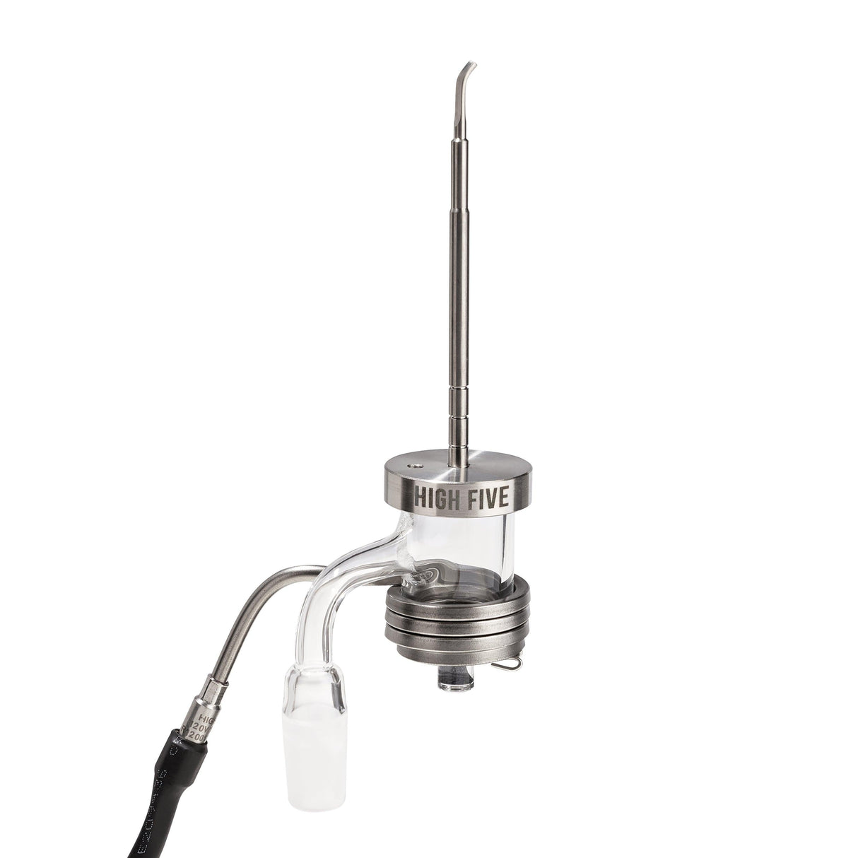 High Five LCD E-Nail with Quartz E-Banger Kit for Concentrates - Isolated Side View