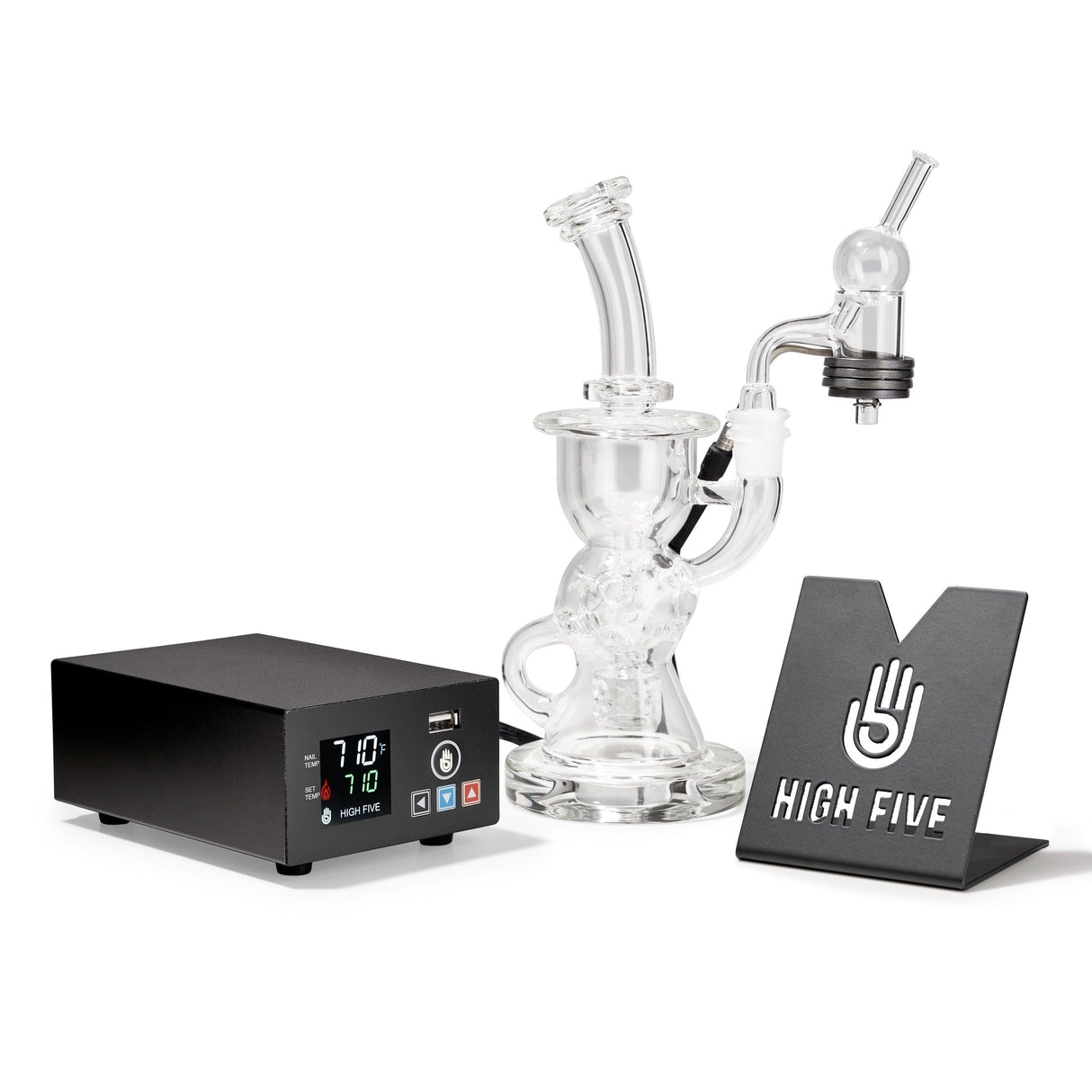 LCD E-Nail Quartz E-Banger & Rig Kit - High Five