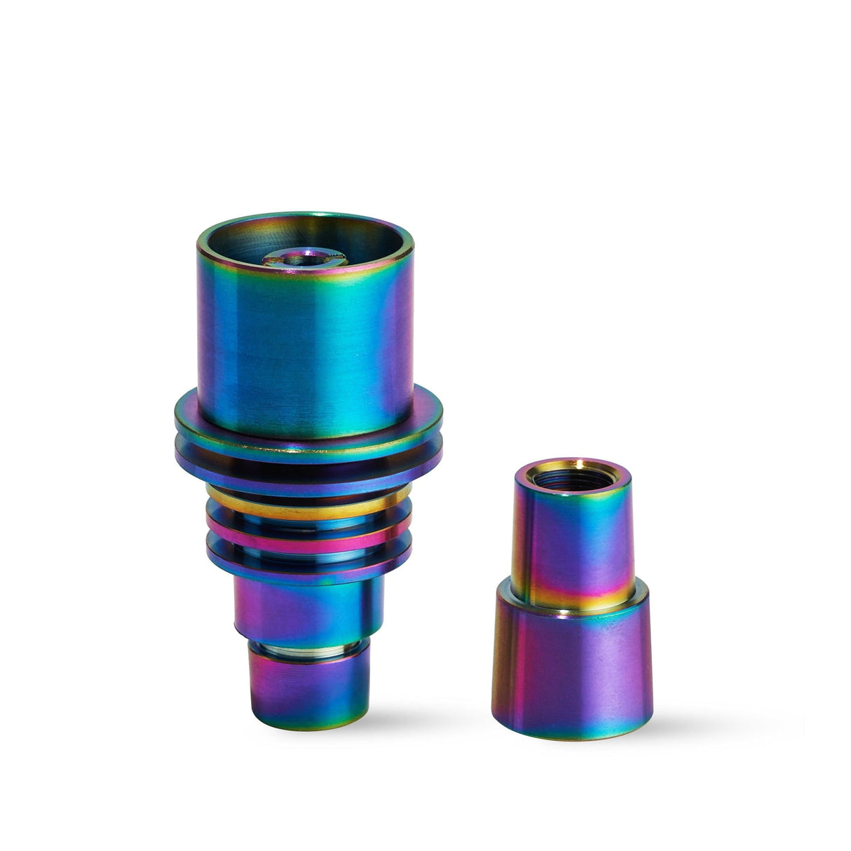 High Five LCD E-Nail with Coil, Hybrid Titanium Nail & Dabber, Iridescent Finish