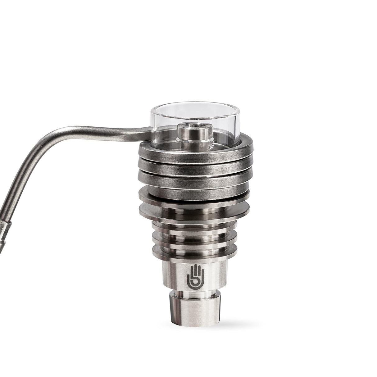 High Five LCD E-Nail with Coil, Hybrid Titanium Nail, and Dabber for Concentrates - Side View